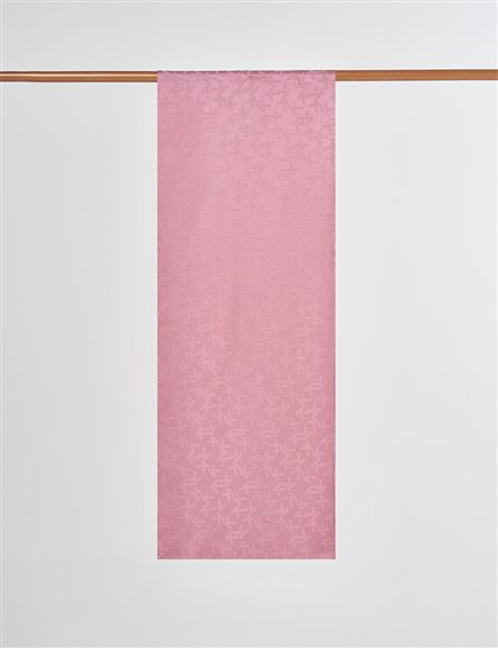 Logo Detaylı Jakarlı Şal Pudra 