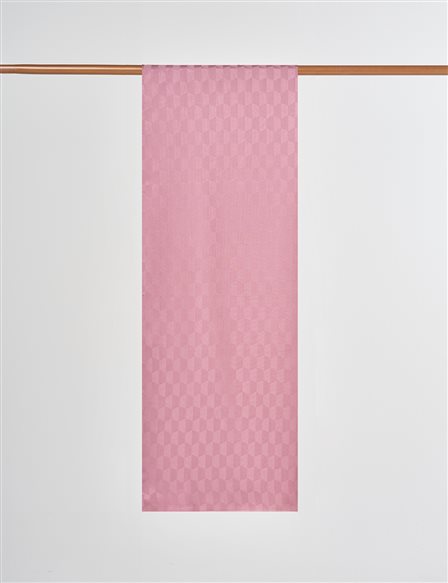 Koza Desen Jakarlı Dokuma Şal Pudra 