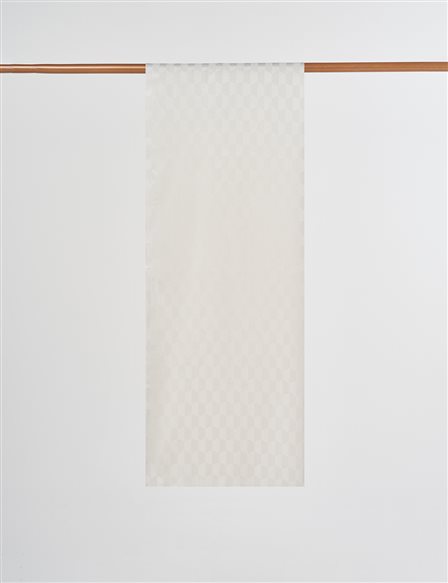 Koza Desen Jakarlı Dokuma Şal Ekru