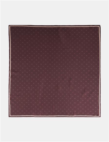 Çapraz Kayra Logolu İpek Eşarp Kahve