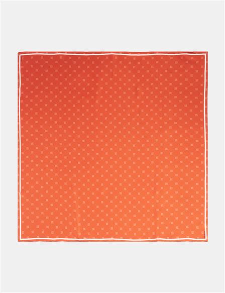 Çapraz Kayra Logolu İpek Eşarp Kiremit