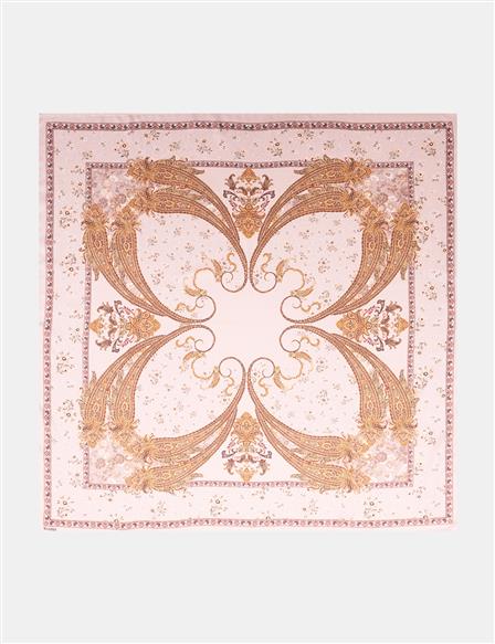 Etnik Desen Eşarp Bej