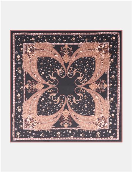 Etnik Desen Eşarp Siyah