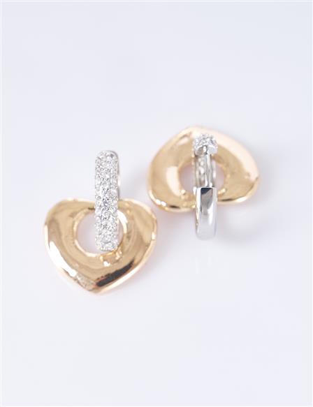 Heart Dangle Earrings Gold