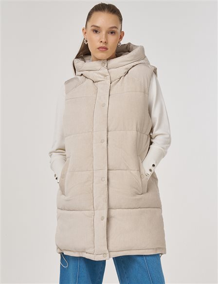 Kadife Garnili Şişme Yelek Taş 