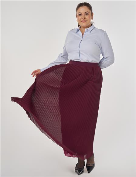 Piliseli Şifon Etek Menekşe