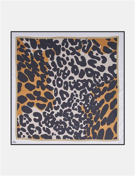 Leopar Desen Eşarp Tarçın