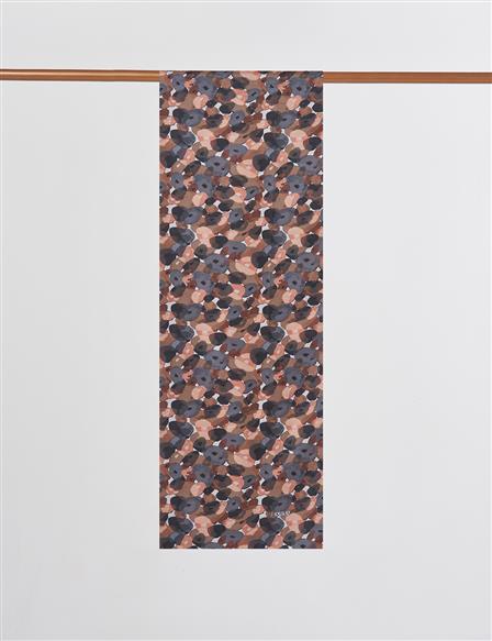 Soyut Desen Şal Kahve 