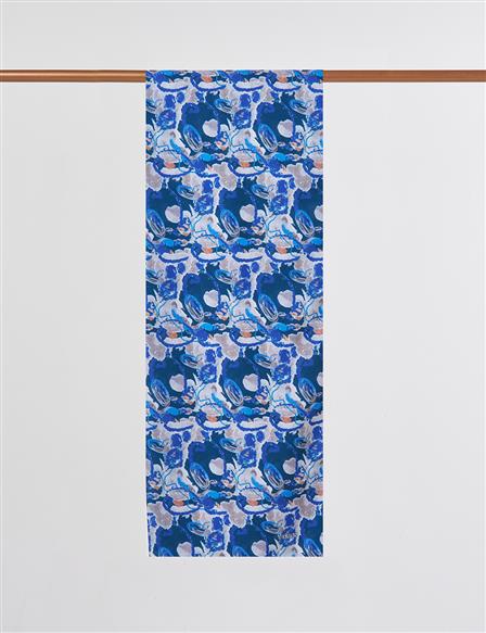 Batik Desenli Şal İndigo 