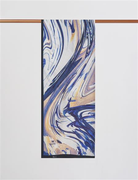 Fırça Desen Şal Lacivert 