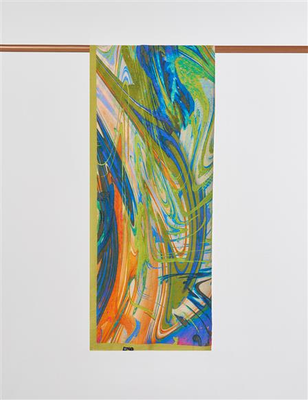 Fırça Desen Şal Yağ Yeşili 