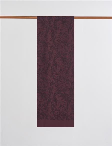 Fırça Desen Floş Şal Acı Kahve 