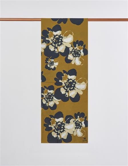 Çoklu Çiçek Desenli Viskon Şal Haki