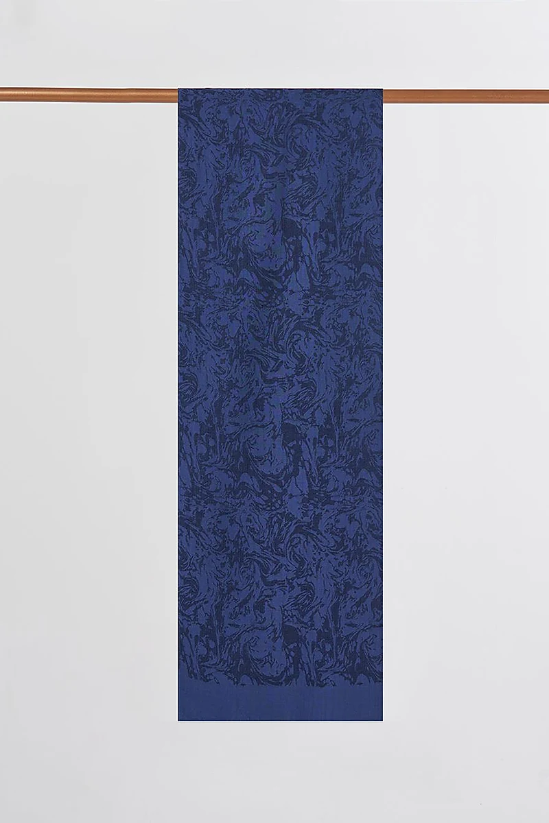 Brushed Flush Shawl in Navy Blue