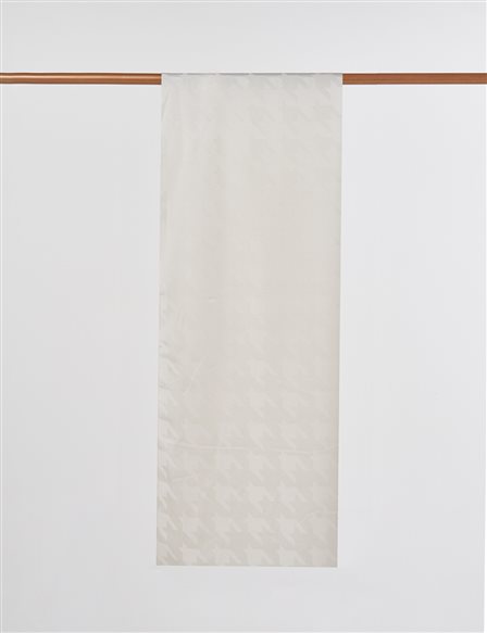 Kaz Ayağı Desen Jakarlı Şal Ekru