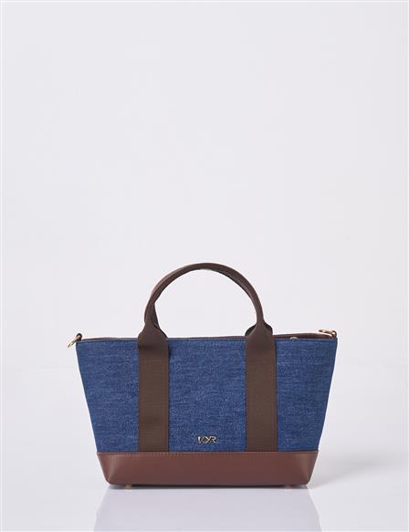 Logo Denim Bag in Navy Blue