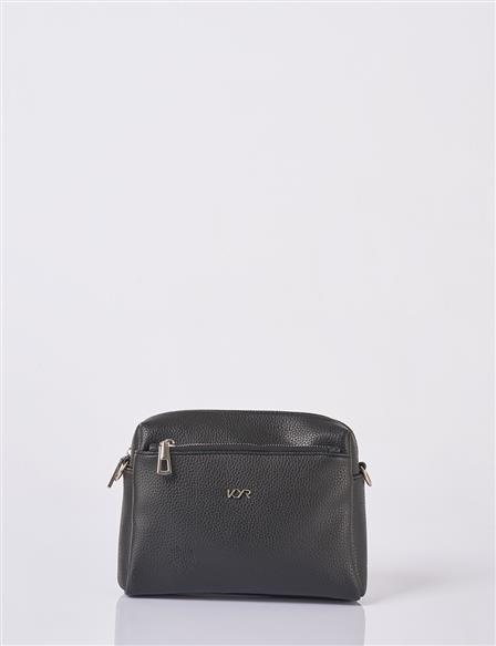 Logolu Omuz Çantası Siyah 