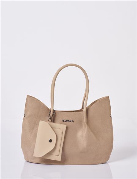 Yavrulu Süet Çanta Koyu Vizon 