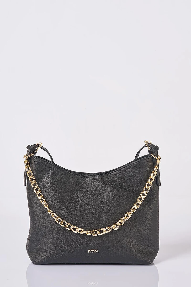 Chain Detailed Shopper Bag Black