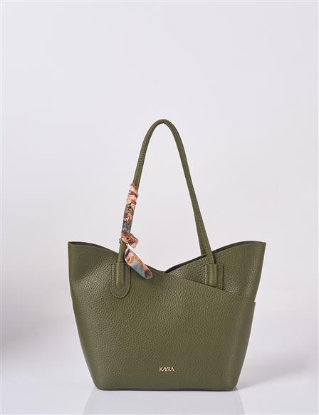 Yavrulu Fular Detaylı Çanta Haki 