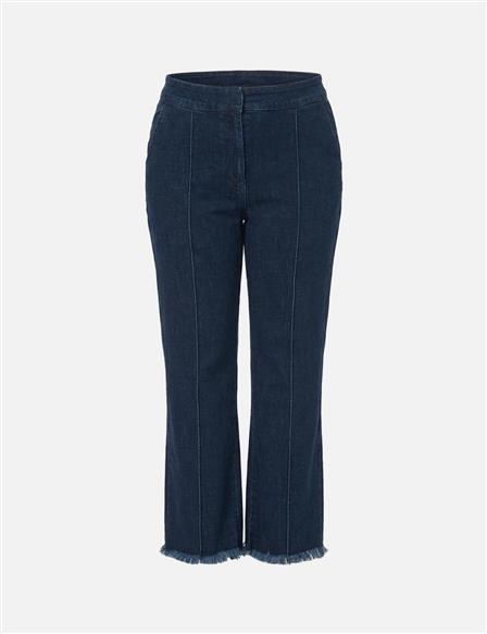 Çima Dikişli Denim Pantolon Lacivert 