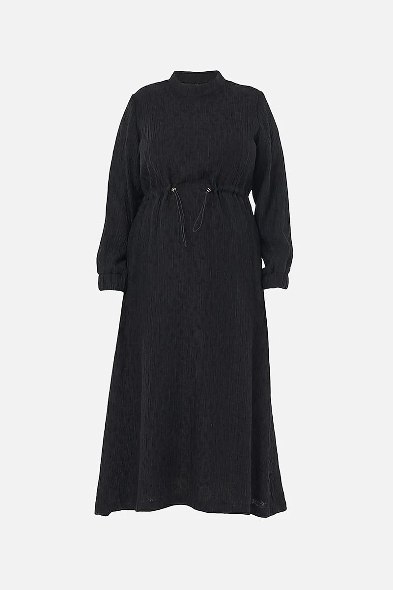 Patterned Lyocell Viscose Dress in Black