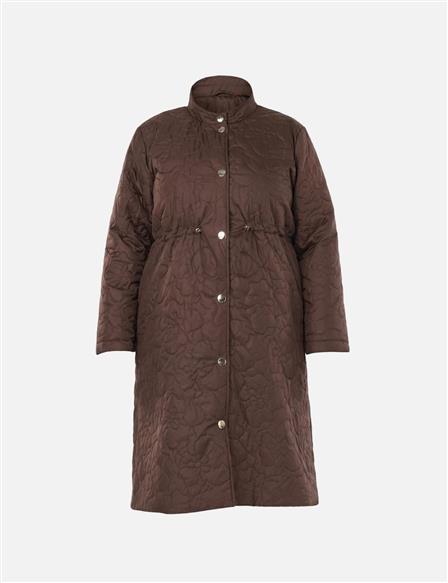 Bel Büzgülü Kapitone Mont Koyu Kahve