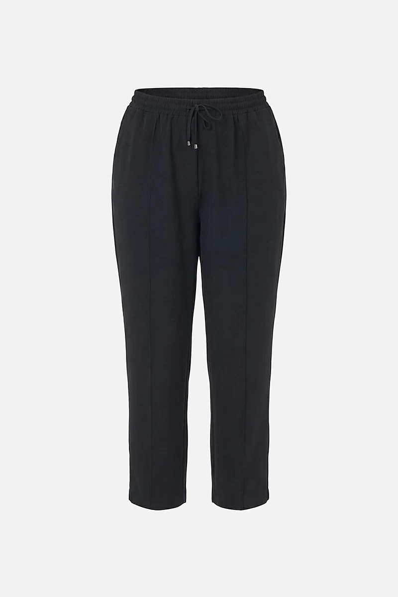 Topstitched Carrot Pants in Black