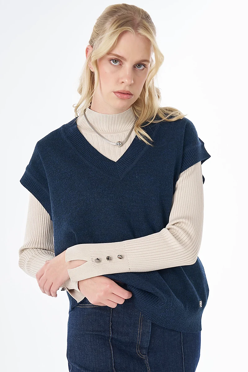 Knit Vest Navy