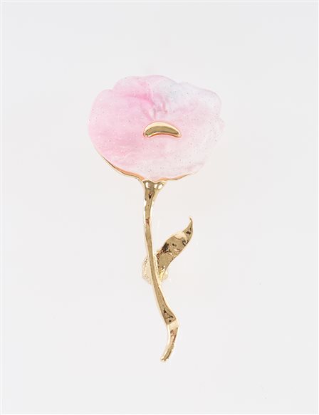 Rose Motif Brooch Gold