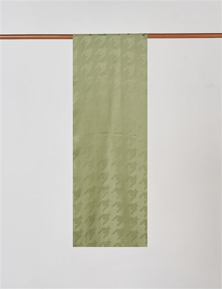 Houndstooth Pattern Jacquard Scarf Aqua Green