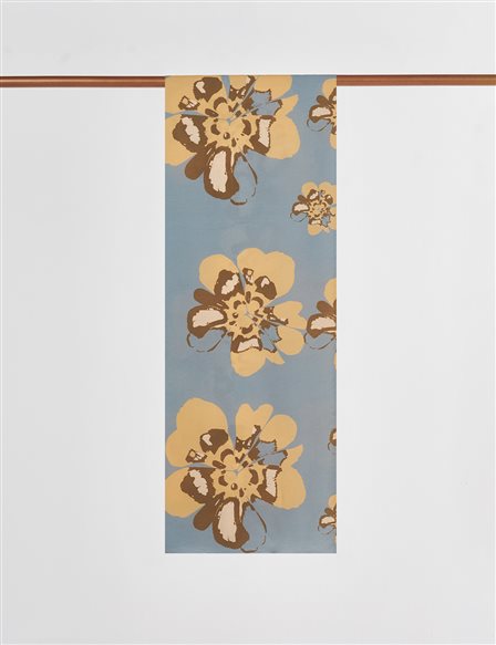 Multiple Floral Pattern Viscose Scarf Dark Gray