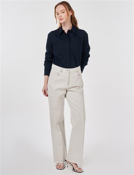 Straight Fit Denim Pants Grey