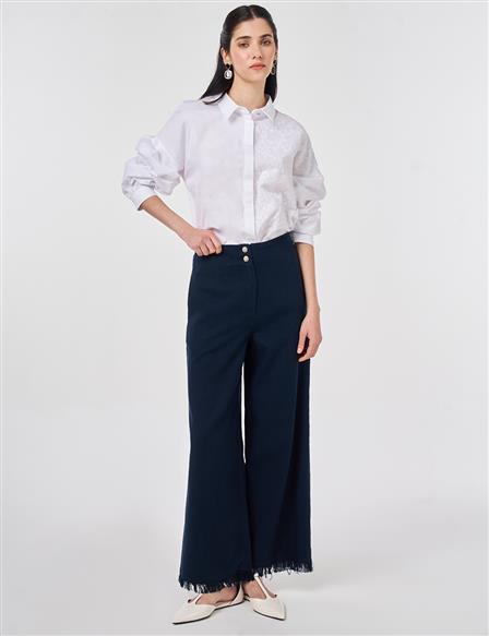 Fluid Denim Pants Dark Navy