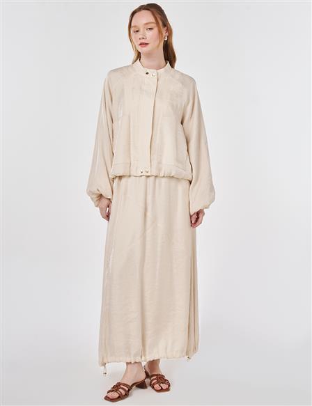 Torba Cepli Etekli Modal Takım Krem