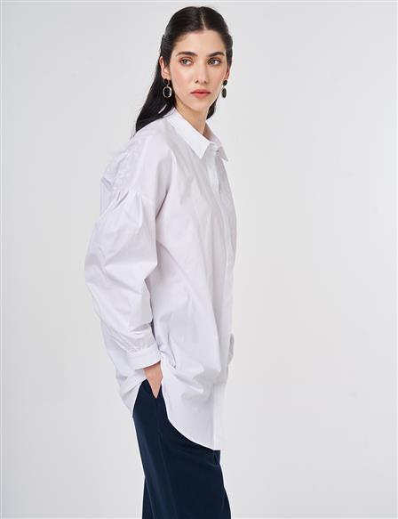 Floral Embroidered Cotton Tunic Optical White