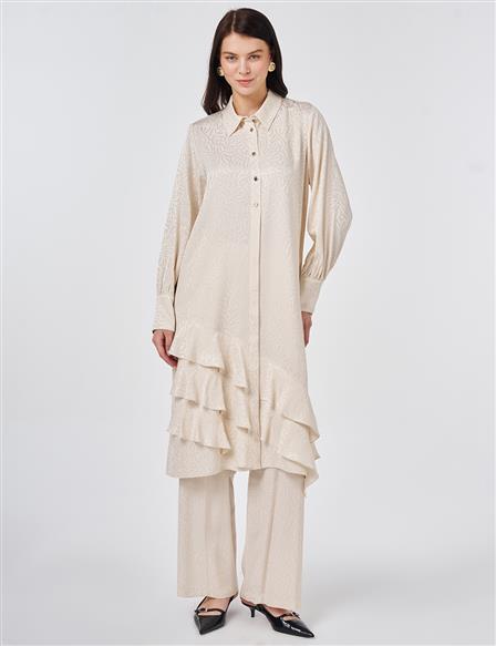 Jakarlı İkili Takım Krem