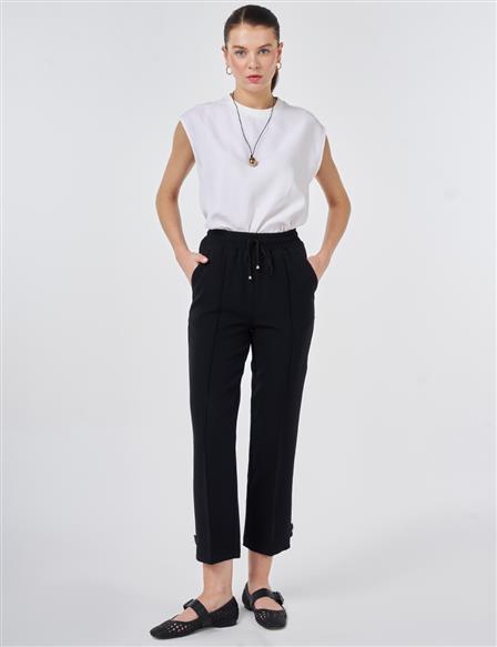 Cutting Stitch Relaxed Fit Trousers Black