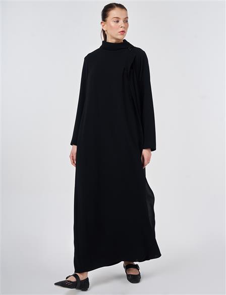 Şal Yaka Krep Pardesü Siyah