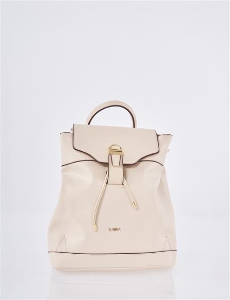 Faux Leather Backpack Cream