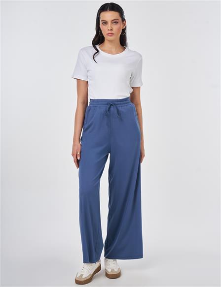 Relaxed Fit Rayon Trousers Indigo
