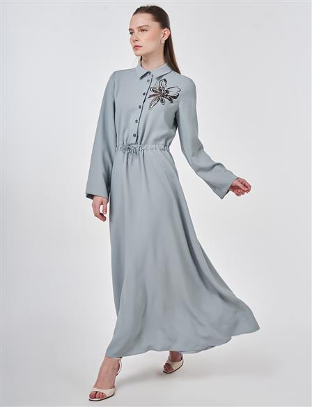 Sequined Maxi Dress Grey