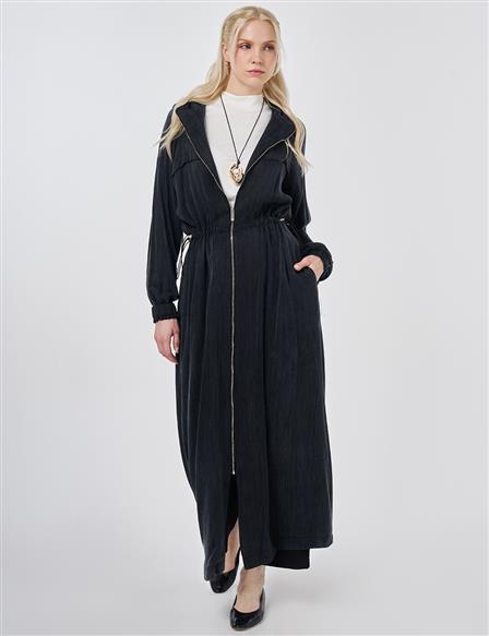 Hooded Lyocell Outerwear Black