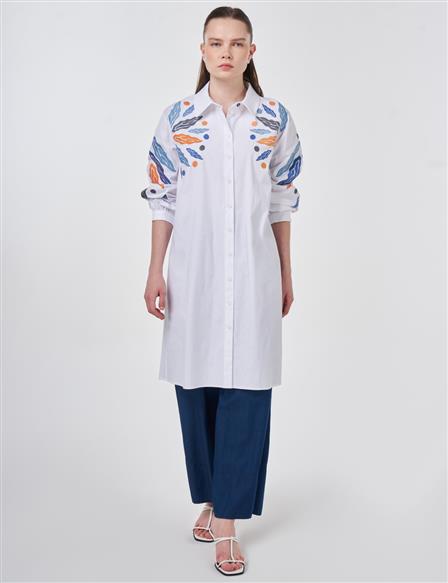 Embroidered Cotton Tunic Optical White