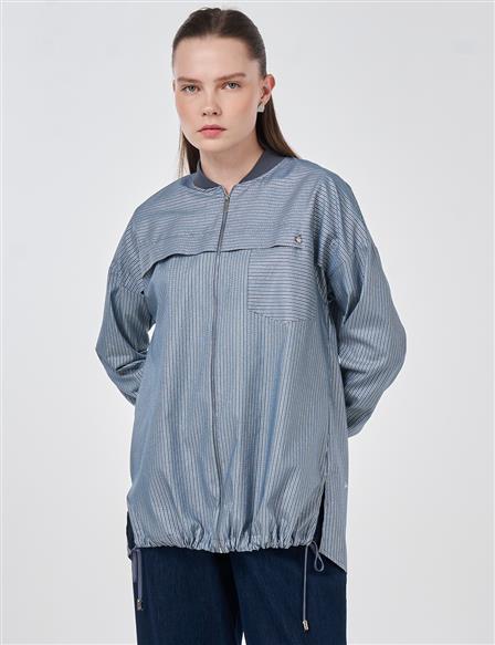 Aller Detailed College Collar Tunic Indigo