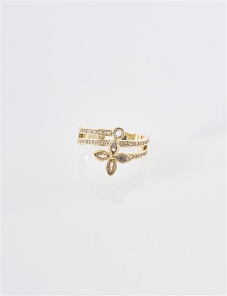 Mini Flower Figure Ring Gold