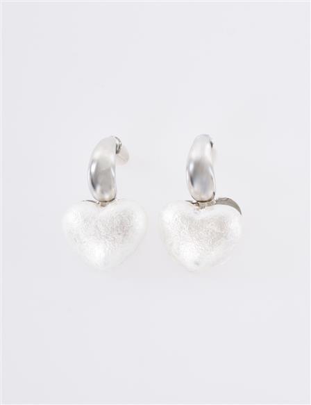Heart Shaped Earrings Silver