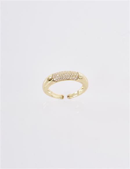 Half Stone Ring Gold