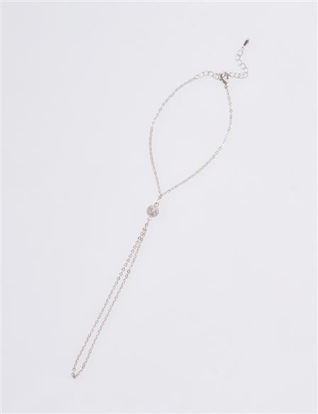 Shiny Stone Shahmaran Bracelet Silver