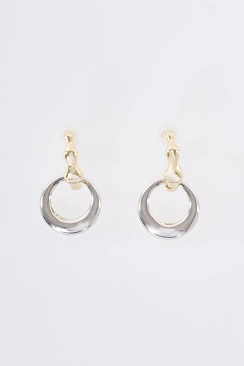 Dangling Hoop Earrings Gold